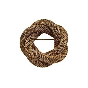Vintage Gold Tone Mesh Knot Brooch Pin